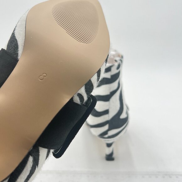 XYD Zebra Low Heel Ankle Boots Pointed Toe Side Zip Buckle Strap Event Shoes - Picture 6 of 8